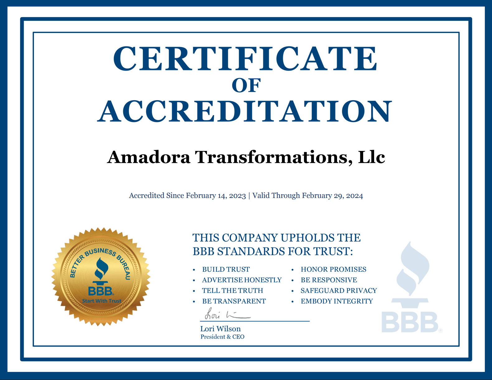 Accreditation Certificate